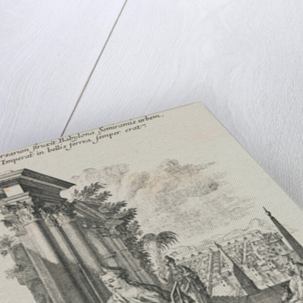 Print Depicting Semiramis with Blueprints by Anonymous