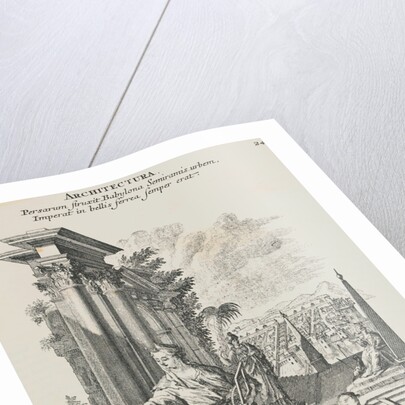 Print Depicting Semiramis with Blueprints by Anonymous
