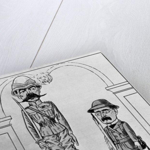 Political Cartoon of Kitchener and Kipling With Poem by Anonymous
