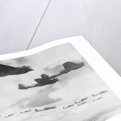 German Bombers in Flight over English Channel by Anonymous