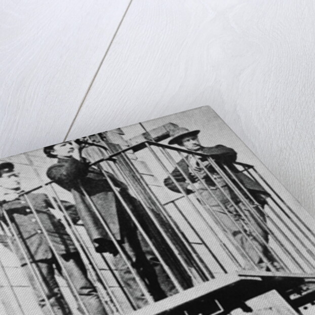 Men Atop Exhibition's Electric Elevator by Anonymous