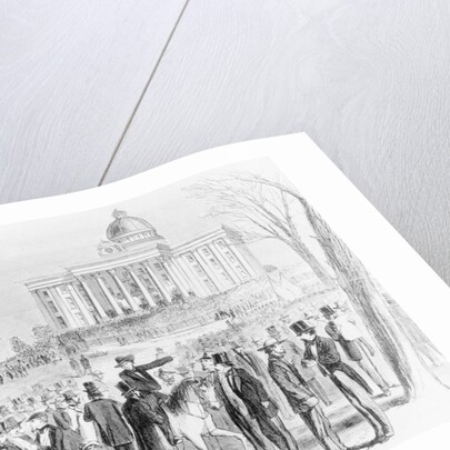 Illustration of a Crowd Gathered at the State Capitol in Montgomery by Anonymous