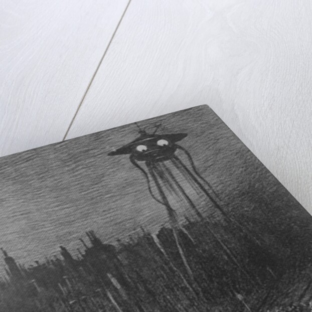 Illustration of a Martian Fighting Machine in London by Alvim Correa