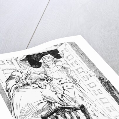 Illustration of Ghost Watching Man by Anonymous