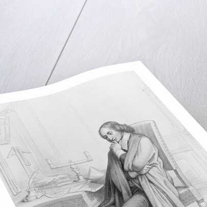 Mathematician Blaise Pascal Sitting at Work Table by Anonymous