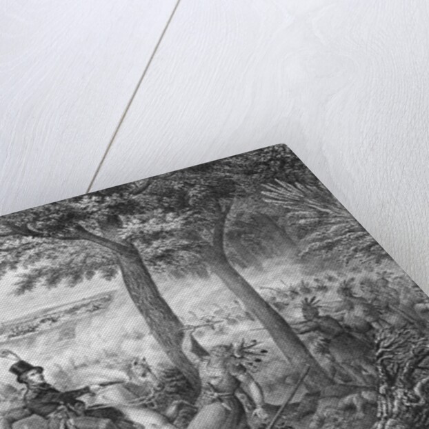 Lithograph Depicting the Battle of the Thames by Anonymous