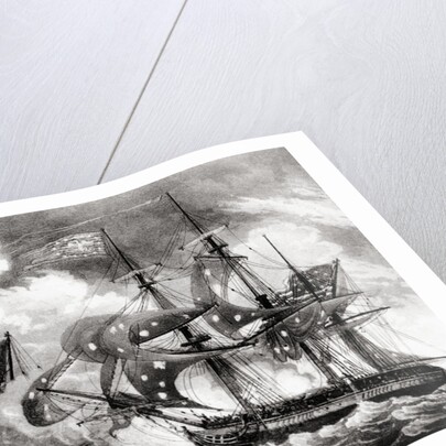 American Ship Planter Battling the French by Anonymous