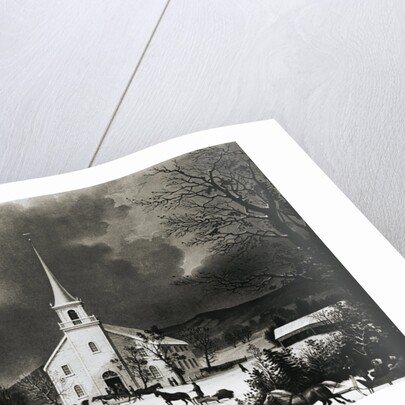 American Country Church in Winter by Anonymous