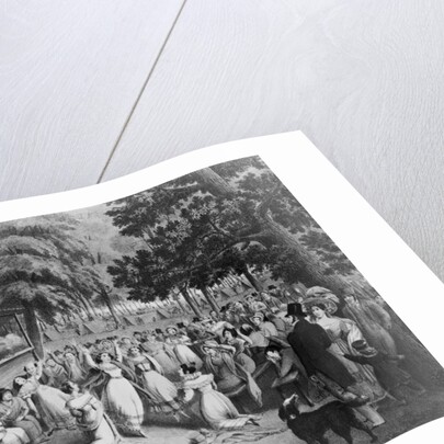 Lithograph of an Outdoor Religious Meeting by H. Bridport