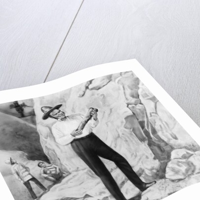 Charles Darwin Posing on South American Excursion by Anonymous