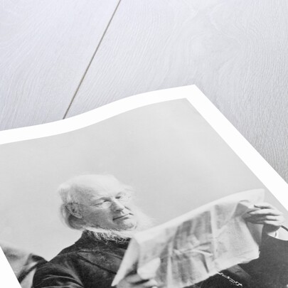 Horace Greeley Reading New York Sun Newspaper by Anonymous