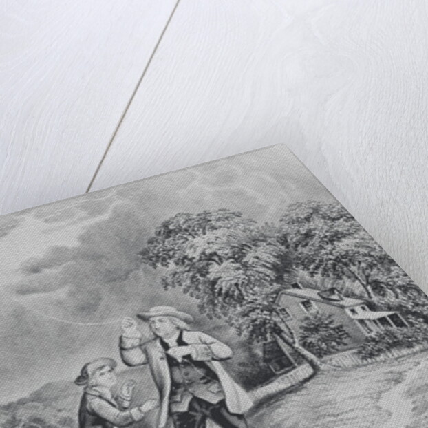 Ben Franklin Flying Kite by Anonymous