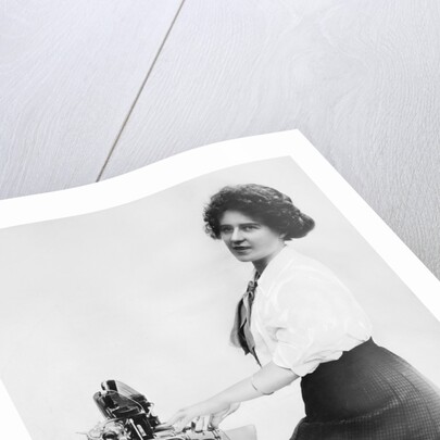 Woman Typing by Anonymous