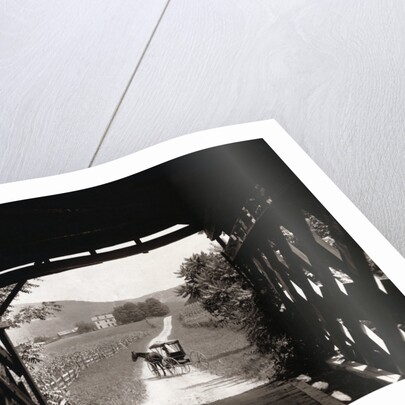 Horse and Buggy Viewed Through Covered Bridge by Anonymous