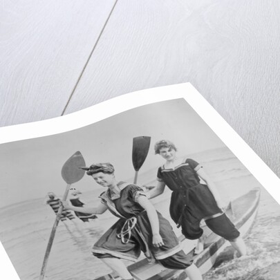 Women with Rowboat by Anonymous