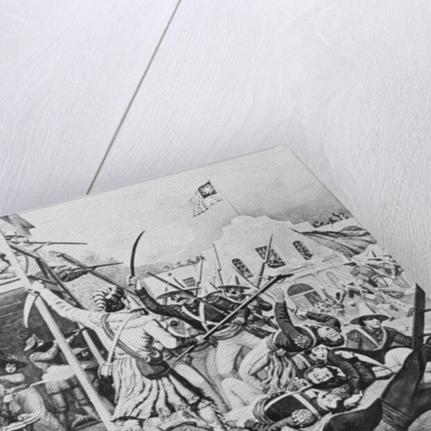 19th-Century Illustration of the Battle at the Alamo by Anonymous