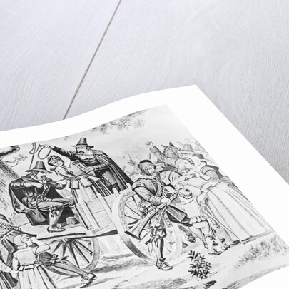 Drawing of Bridget Bishop Being Hanged for Witchcraft by Anonymous