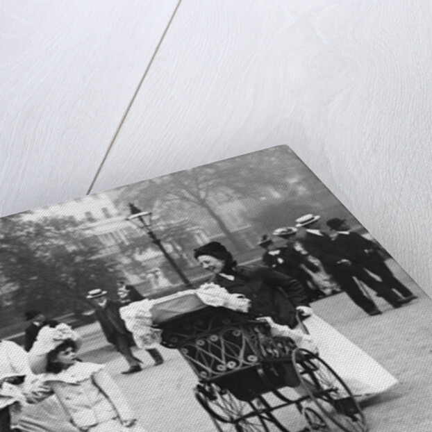 Nannies and Children Strolling in Park by Anonymous