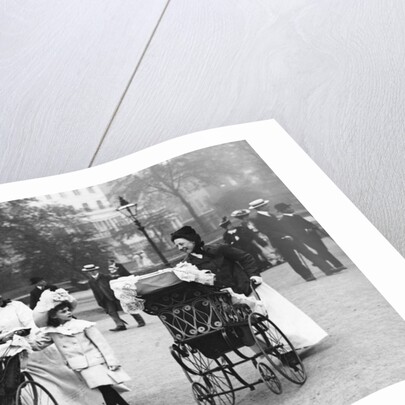 Nannies and Children Strolling in Park by Anonymous