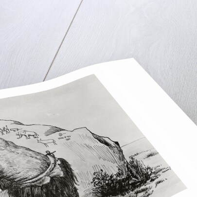 Cave Man Etching in Stone by Anonymous