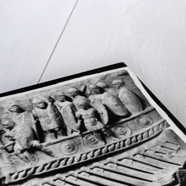 Roman Relief Sculpture with Soldiers on Boat by Anonymous