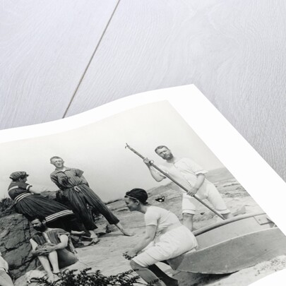 Small Group of Bathers on Beach by Anonymous