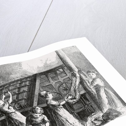 Drawing of Young Child and Women Laborers in Twine Factory by Anonymous