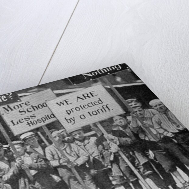 Child Textile Workers Holding Protest Signs During Strike by Anonymous