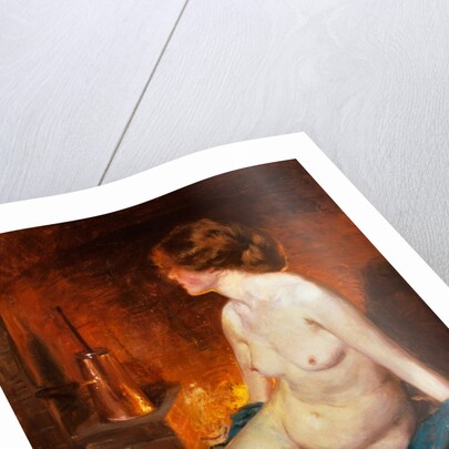 Nude Figure by Firelight by Guy Rose
