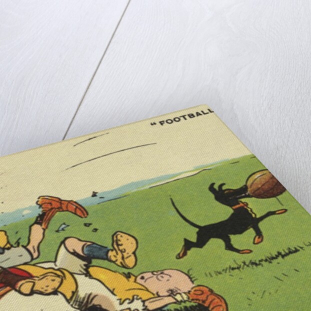 Postcard Cartoon of Rugby Match by Anonymous