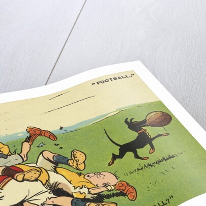Postcard Cartoon of Rugby Match by Anonymous