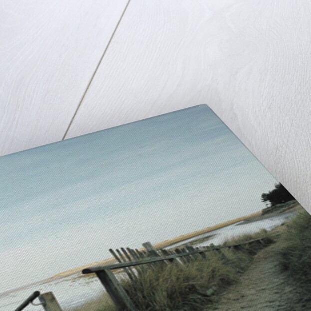 Railing Converging on a Beach by Anonymous