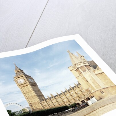 Westminster and Big Ben with Millennium Wheel in the background by Anonymous
