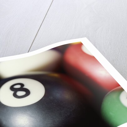 Balls on a pool table by Anonymous