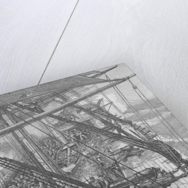 Illustration of the USS Constitution Engaged in Battle by J.O. Davidson