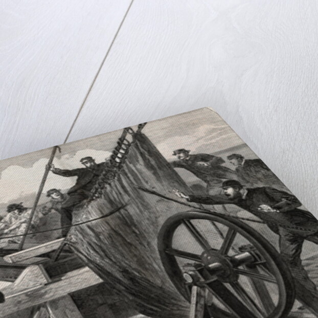 Men Hoisting Cable from Aboard Ship by Anonymous