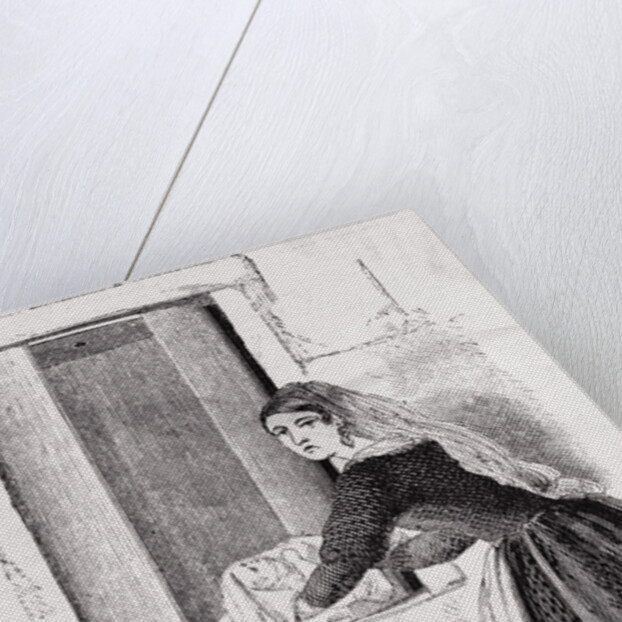Woman Placing Child at Orphanage Door by Anonymous