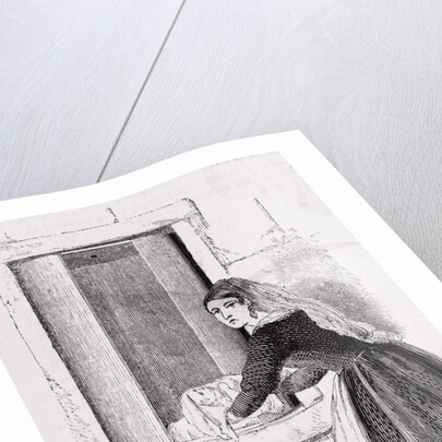 Woman Placing Child at Orphanage Door by Anonymous
