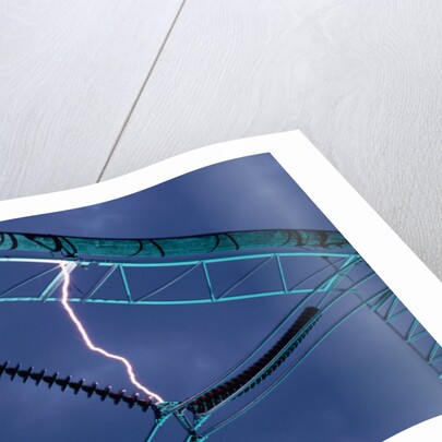 Lightning Bolt Striking Power Cable by Anonymous