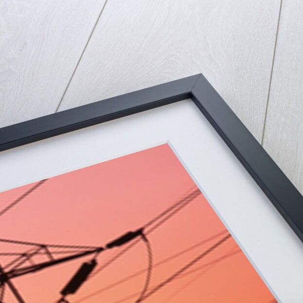 Sunset Behind Electrical Towers by Anonymous