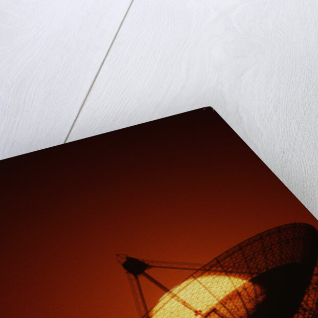 Radio Telescope Silhouetted by Setting Sun by Anonymous