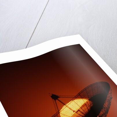 Radio Telescope Silhouetted by Setting Sun by Anonymous