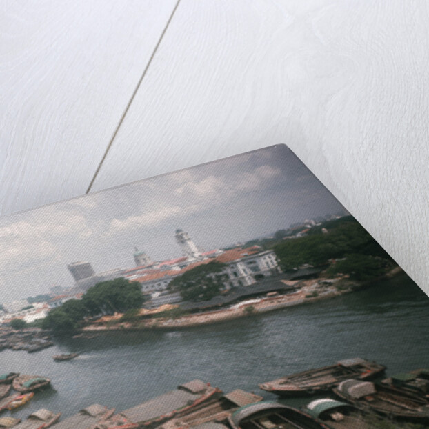 Skiffs in Singapore Harbor by Anonymous