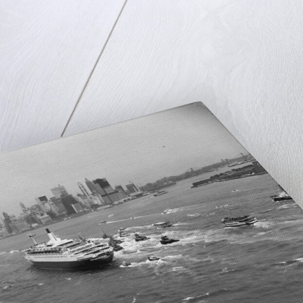Cruise Ship in New York's Harbor by Anonymous