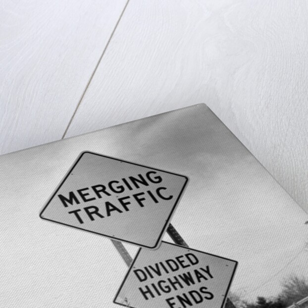 Merging Traffic Road Sign by Anonymous
