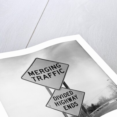 Merging Traffic Road Sign by Anonymous