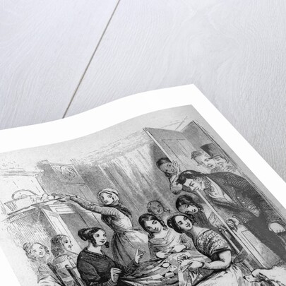 Quilting Party in American Home by Anonymous