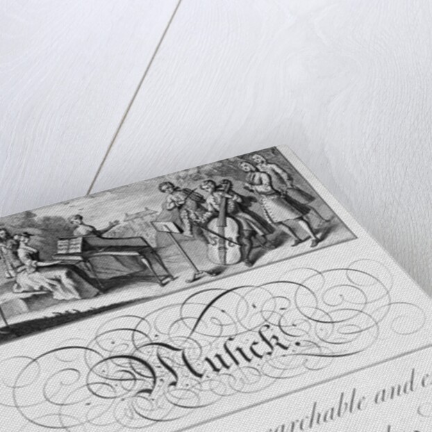 Chamber Music Group with Calligraphic Composition by Anonymous