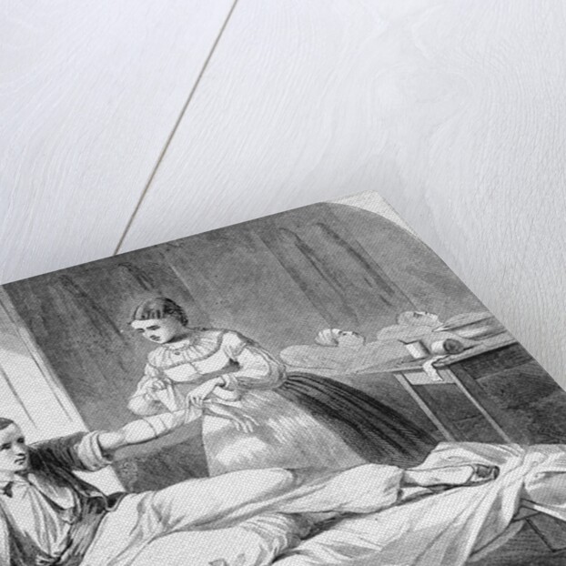 Nurse Tending to Wounded Soldier by Anonymous