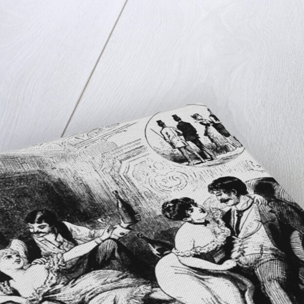 Illustration Depicting Prostitutes Cavorting with Swells by Anonymous